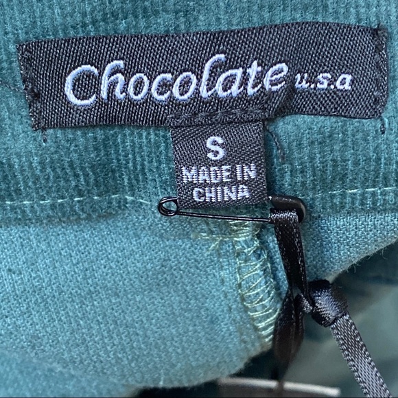 Chocolate Belted Corduroy Miniskirt NWT - Green - Picture 6 of 7